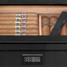 Cigar Box, Cigar Humidor, Legno di Cedro Cigar Box, umidificatore, Grande capacità del Modello in Fibra di Carbonio Alta qualità (Size : 25.9x22x6.8cm)