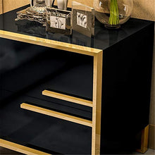 Comodini Armadi di stoccaggio di Vernice in Acciaio Inox Hong Kong Cassetti di Lusso in Stile Hong Kong per Soggiorno (Color : Black, Size : One Size)