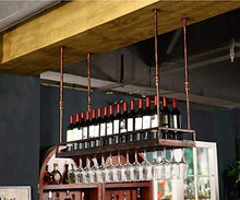 FYHH-JZHY Portabicchieri da Vino Rosso A Soffitto Portabicchieri da Appendere Portabottiglie Alto Regolabile in Altezza Portabottiglie Facile da Installare, Nero, 100 Cm