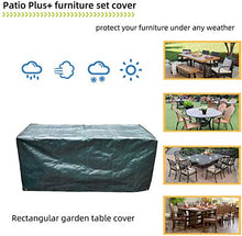 WAFWYY Copertura per Mobili da Giardino, Impermeabile 420D in Tessuto Oxford con 4 Fibbie Fisse Anti Vento E Protezione UV Set da Giardino，Rettangolare