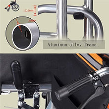 Carrozzine Semoventi, Trolley da Viaggio Portatile Transit Scooter per Anziani, Pieghevole Portatile Lega di Alluminio Superleggera Anziani/Disabili Sedia da Trasporto Semovente Senior/Disabili S