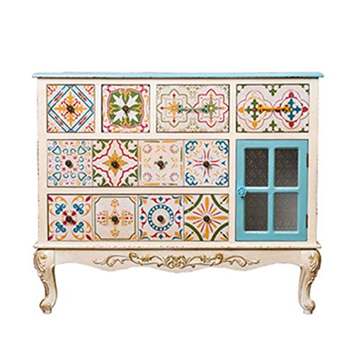 XuZeLii Credenza Credenza Armadio d'Epoca Bagagli Armadio Freestanding Tavolino Cassettiera for Soggiorno Cucina Camera Adatto per Camera da Letto E Soggiorno (Color : White, Size : 108x40x92cm)