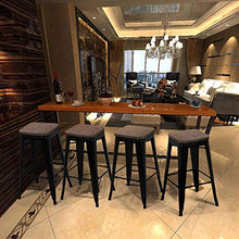 Yaheetech Set 4 Sgabelli da Bar Vintage Penisola da Cucina Alti Industrial Design in Legno e Ferro Antiruggine Impilabili 66 cm