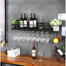 CCLLA Scaffali galleggianti per Mobile Bar Portabottiglie | Altezza Regolabile | Portabottiglie di Vino | Portabicchieri in Ferro in Metallo | Rastrelliere per calici a Calice | Ripiano portaogget