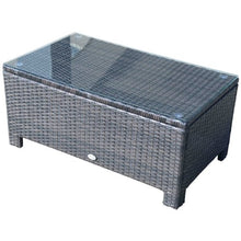 Outsunny Tavolino da Giardino in Vetro Temperato 5mm Rettangolare Esterno Rattan 85 x 50 x 39 cm Marrone
