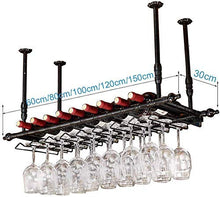 FWZJ Wine Lovers/Wine Holder Retro Ceiling-Type Wine Racks Wine Bottle Holder Wine Glass Racks Adjustable Height Rack Goblet Stemware Racks/Floating Wine Shelf/Hanging Wine Holder