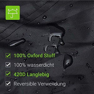 Copertura Tavolo Esterno, Copertura Mobili da Giardin Rettangolari Copri Tessuto 420D Oxford Telo Copritavolo da Esterno Impermeabile Anti Vento Sole, Telo copridivano esterno(213*132*74cm) Nero