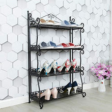 XWZH Cabinet Scarpe da Polvere 4 Tiers 12 Pairs Full Metal Black S Shape Shoe Rack Shoe Organizer Shelf Hold Stand 60 * 30 * 90cm (Color : Black)