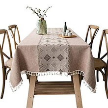 QINJIE Tovaglia, Tovaglia Rettangolare, Cotone E Lino Senza Pieghe, Tovaglia Nappa, Tavola Rotonda Lavabile Tovaglia Quadrata, Tovaglia Pizzo Moderna Nappa Cotone Lino Tovaglie Anti-Macchia Tovaglia