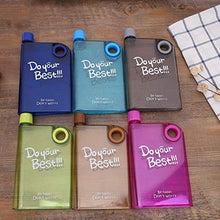 Fgyhty 380ml Piatto Bottiglia di Acqua A5 Memo Notebook plastica Trasparente della Prova della Perdita Sport Bottiglia Viaggi
