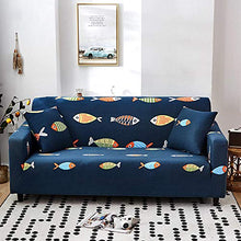 Copridivano 2 Posti Pesce Azzurro Del Fumetto Copri Divano Protector Universale, Coprisedia Elastico, Copertine Copridivani Antiscivolo, Fodera per Divano con Corda Fissa（145-185cm）
