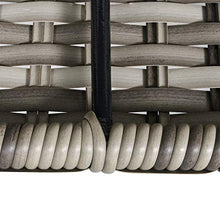Outsunny Set Tavolo e Sedie da Giardino in Rattan, Poltrone da Esterno con Tavolo da Giardino, 7 pz Grigio