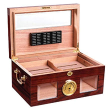 ZYING Cigar Humidor a Mano in Legno Cigar Box Desktop Humidor con igrometro e umidificatore, Cedar divisore detiene Il 100 sigari
