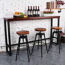 GYPPG Sgabelli Bar, Sedia Bar Girevole in Altezza Regolabile 27,5 Pollici a 38,8 Pollici, sgabelli Bar in Legno Stile Industriale con Finitura retrò, Sedile Imbottito