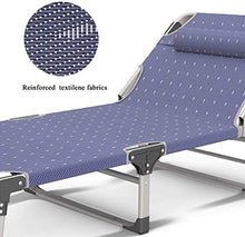 FGDSA Sedia da Letto Pieghevole Lettini da Sole Letto Singolo Letto da Campeggio Ufficio Siesta Letto Reclinabili Letto da Ospedale Letto Semplice con Rinforzo Cuscino Regolabile Blu