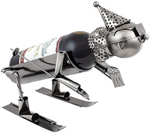 BRUBAKER bottiglia di vino titolare sciatori bottiglia supporto Oggetto Decorativo Metallo con biglietto d' auguri per vino regalo