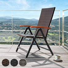 TecTake 800721 Poltrona da Giardino per Rilassarsi, Regolabile a 5 Altezze, Polyrattan, 68 x 58 x 107,5 cm -Disponibile in Diversi Colori (Grigio | No. 403234)