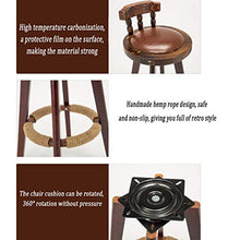 Sgabello Da Bar In Legno Massello Sedia Da Bar Girevole Retrò, Con Sedile Rotondo E Schienale Basso, Per Colazione, Pranzo, Bancone Della Cucina, Sgabello Alto, Carico 180 Kg (8 Colori)(Color:viola)