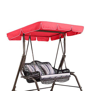 DYHQQ Tettoia di Ricambio per Sedile da Altalena, Dimensioni 2 e 3 posti, Copertura per Amaca, Giardino Esterno,Rosso,190x132cm(75x52'')