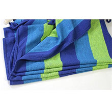 VALINK Esterno Campeggio Amaca, in Legno Bastone Anti-ribaltamento Amache Spalmatore, Barra Giardino Oscillante Amaca Dondolo Appeso Letto, Spiaggia da Viaggio Tela Rosso Blu Righe 240x80CM