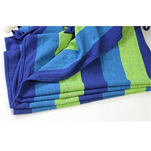 VALINK Esterno Campeggio Amaca, in Legno Bastone Anti-ribaltamento Amache Spalmatore, Barra Giardino Oscillante Amaca Dondolo Appeso Letto, Spiaggia da Viaggio Tela Rosso Blu Righe 240x80CM