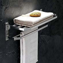 AINIYF Bagno Bagno Doccia mensola portasciugamani Bagagli a Parete Pieghevole in Acciaio Inossidabile 304 2 Tiers Doppio Stelo Punch Installazione Hanging, 3 Formati (Dimensioni: 495x237x170mm)