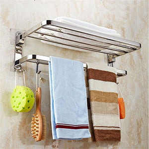 MBYW Portasciugamani Moderno Minimalista Portasciugamani Elegante per Il Bagno di Moda Portasciugamani Pieghevole in Acciaio Inox di Grande Spessore con Appendiabiti a Muro da 60 cm