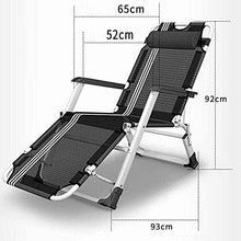 Sedia a sdraio pieghevole da giardino reclinabile nera imbottita Zero Gravity Lounge Chair ampio bracciolo regolabile reclinabile