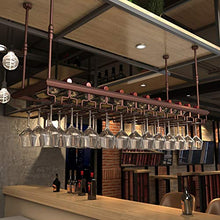 JHGJBJ Vino Bronzo Bicchiere Vino cremagliera Ferro Alta qualità rovesciata Titolare Calice Gancio Wine Bar contatore/mobilia (Size : 80x30cm)