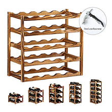YQJ Portabottiglie per Vino in Legno da Appoggio per Bottiglie da Cucina da Bar, Portabottiglie Impilabile Espandibile con Grande Portante, Disponibile Multistrato,Natural,3tier/18slot