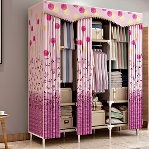 LyMei Organizzatore di archiviazione Guardaroba Stoccaggio di Guardaroba di Abbigliamento Portatile Armadio Guardaroba pensile Armadio Pieghevole in Tessuto, 128 * 45 * 172 cm,D