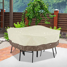 TAKE FANS Durevole Pratico Giardino Piazza Tavolo Sedia Set Copertura 210D Panno Oxford Mobili Copertura Impermeabile Beige Caffè 138x138x71cm