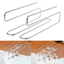 2 file portabicchieri da vino sotto lo scaffale per bicchieri da vino in acciaio inox sotto gli scaffali