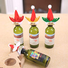 Amosfun 4 Pezzi Bottiglia di Natale Topper Vino di Natale Bottiglia di Birra Cappello Babbo Natale Renna Tappo di Bottiglia di Vino Decorativo Bottiglia di Champagne Decorazione Tavola di