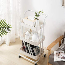 WangQ Cucina Rack in Acciaio al Carbonio Super portante Mobile conveniente a Tre Livelli Rack di stoccaggio Trolley Rack 2 Colori carrellino Cucina (Color : B)