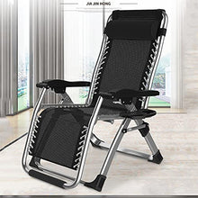 LINGZE Lettini Prendisole, Sedia a gravità Zero Pieghevole con Cuscino Regolabile per la Testa per Giardino, Prato, Patio Interno ed Esterno, Campeggio, Nero