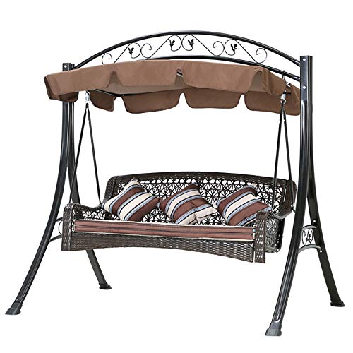 DNNAL Aliante Altalena all'aperto, Patio Swing SED Sedia da Esterno Swing Sedia in Ferro Trio Arredamento da Giardino