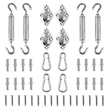 Tiberham Tenda Parasole Hardware Kit, rettangolo/Quadrato Parasole, Installazione per Patio Lawn Garden, Heavy Duty Anti-ruggine (44 Pezzi)