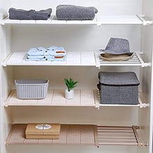 HJCC Scaffale Telescopico per Armadio, Regolabile, Non Richiede Forature, in Acciaio al Carbonio, per Camera da Letto, Bagno, Cucina,Marrone