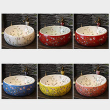 Fiori Uccelli Lavabo Ceramica, lavello Artistico Retro Adatto per Il Bagno di Un Hotel familiare