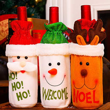 Amosfun 3pcs Coperchio per Bottiglia di Vino di Natale Borse per Vino riutilizzabili Supporto per Champagne Decorazioni Natalizie Decorazioni per la tavola di Natale