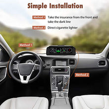Whiie891203 Guardia Auto Intelligente, Display Head-Up per Auto HUD GPS Tachimetro Inclinometro Digitale Inclinazione Manometro (170mm X 70mm X 60mm) Nero