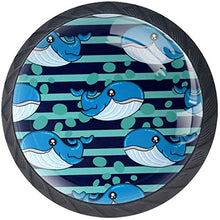 Marine Dolphins Green Dark Stripes Pomelli per Porta Set di 4 Pomelli per Mobili Manopole per Cassetti Cucina Armadio Vetro