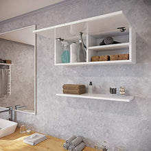 RODRIGO PlatanRoom - Armadietto da bagno pensile, lucido, 80 x 30 x 25 cm, colore: bianco/nero