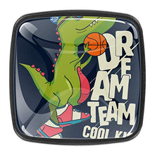 [4 pz]Cassettiere in vetro trasparente con viti per cucina, comò, armadietto, bagno, armadio, Cool Kid Dream Team Dinosaur Fantasy, giocare a basket