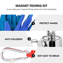 ULTECHNOVO 1 Set Kit Magneti da Pesca Bifacciali con Rampino E Guanti Magnete Rotondo per Pesca Magnetica