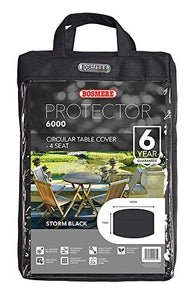 Bosmere Protector 6000 Storm Black - Copritavolo circolare a 4 posti, colore nero, D540