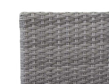 Mendler Divano Sofa per l'esterno Doppia Seduta con portavivande HWC-E24 polyrattan Grigio con Cuscini Avorio