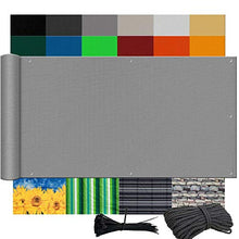 Ziligengsheng Balkon Sichtschutz Grau Balkonumspannung Windschutz Wetterfest Blickdichte 100% Privatsphäre UV-Schutz Sichtblende Balkonstoff für Balkon zaun Terrassen Garten Swimming Pool 85x600cm