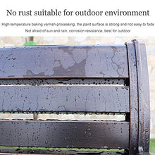 Panca da giardino panca per il tempo libero all'aperto, sedile da parco stabile in alluminio pressofuso per 3 persone, panche in metallo resistenti alle intemperie e alle intemperie per terrazze